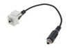 Keystone Clip white with 3,5mm Stereo cable 0,2m, Female - Female 