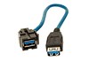 Keystone black, USB3.0A Female to Female with 0,2m cable 