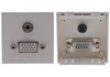 45x45, VGA-Female + Jack socked, solder connection, pure white