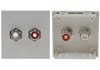 45x45, 2x Cinch connector, colour marked red/white, pure white