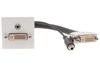 45x45, DVI-Female+Jack socked, 0,2m cable, pure white