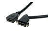 HDMI 2.0 cable F/F 0,2m, one side Screw Mountable