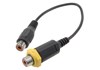 RCA cable 2x Cinch female yellow, for Panelmount