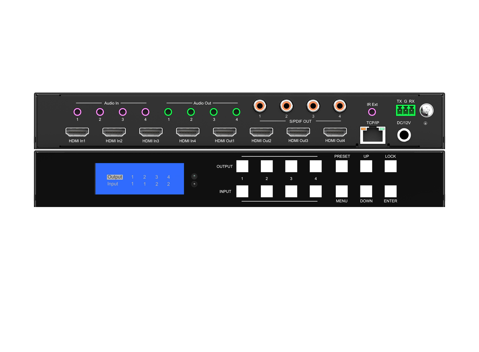 HDMI xeamless Matrix 4x4 4K@60Hz seriell/IP Control