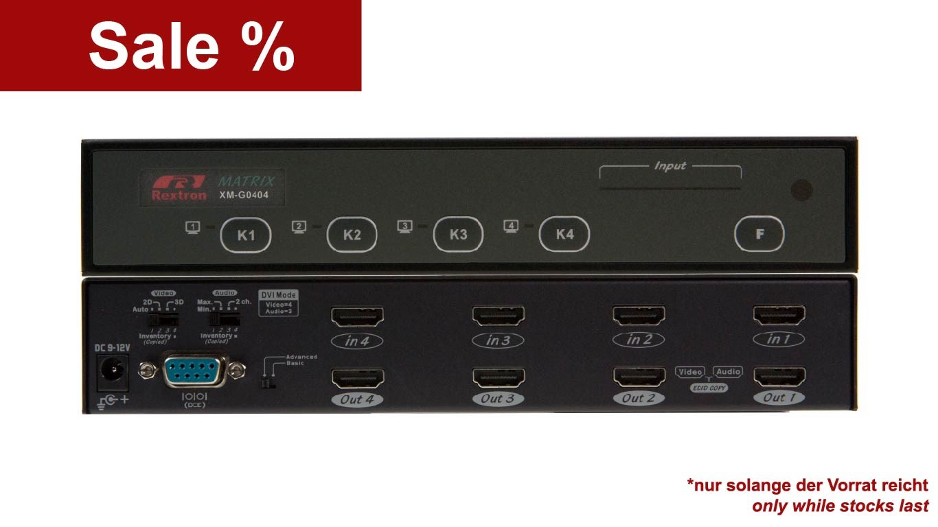 HDMI Matrix 4 In, 4 Out, GUI/IR/serial control