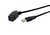 Keystone schwarz, USB3.0A Buchse - Stecker, 45° mit 1,5m Kabel 