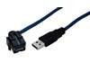 Keystone schwarz, USB3.0A Buchse auf Stecker mit 3,0m Kabel 