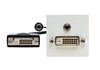 45x45, DVI-Female+Jack socket, 0,2m cable, pure white