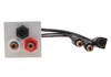 45x45, Mini-DIN-Female 4pin + 2x Cinch colour red/white,0,2m cable, pure white