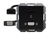 55x55 Module anthracite, HDMI+VGA cable F/F ca. 0.2m, Lock System